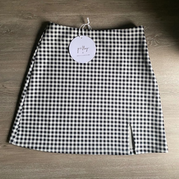 Princess Polly Dresses & Skirts - NWT Princess Polly Wilson Mini Skirt Sz 4 Black and White Gingham Preppy Cottage